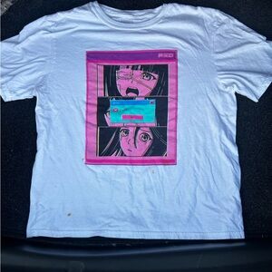 Brisco White T-Shirt with Pink Graphic Design